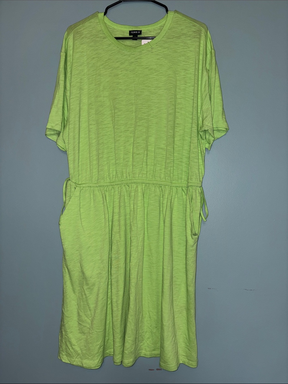1XL NWT TORRID Lime Green Drawstring-Waist Midi Dress 👗